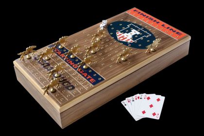 University of Illinois Deluxe Walnut Horseracing Game