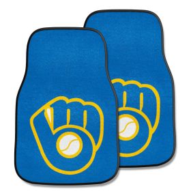 MLB - Milwaukee Brewers "Glove" 2-pc Carpeted Car Mats 17"x27"