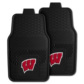 Wisconsin 2-pc Vinyl Car Mats 17"x27"