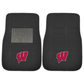 Wisconsin 2-piece Embroidered Car Mats 18"x27"
