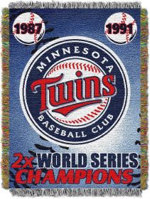 Twins OFFICIAL MLB Commemorative 48"x 60" Woven Tapestry Throw