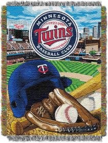 Twins OFFICIAL MLB "Home Field Advantage" 48"x 60" Woven Tapestry Throw