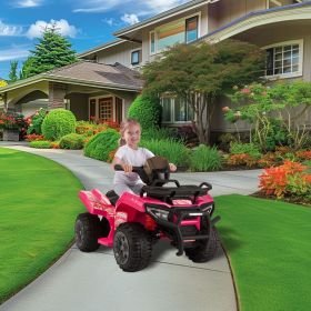 6V Kids Ride-On ATV Car, Powered 4-Wheeler Quad w/ Music Horn USB MP3, 1.9 MPH Max Speed, Electric Vehicle Toy for Children 18-48 Months, Rosy
