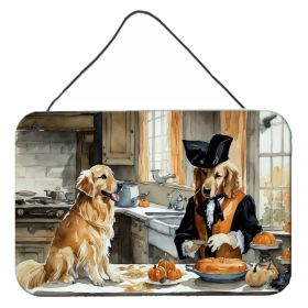 NEW Golden Retriever Fall Kitchen Pumpkins Wall or Door Hanging Prints Aluminum Metal Sign Kitchen Wall Bar Bathroom Plaque Home Decor, 8HX12W