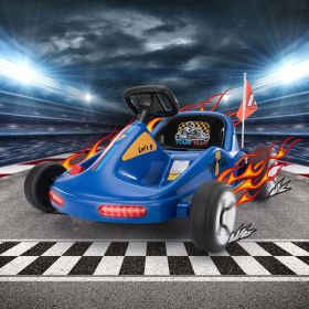12V Kids Ride On Go Kart, Electric 4-Wheeler Car with Remote Control, Cushioned Seat, LED Lights, MP3 Music, Bluetooth, Pedal Control