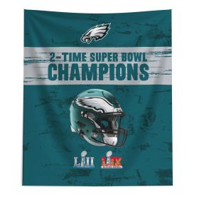 Philadelphia Eagles NFL 2025 Super Bowl LIX Multi Champ Legends Wall Hanging 34X40 Inches