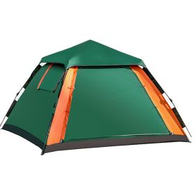 Outdoor Automatic Quick Open Tent Waterproof Camping Tent 3-4 Person Instant Setup Tent (Option: Dark Green)