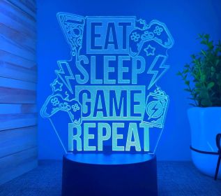 3p Experts LED Game Atmosphere Light (Color: Eat Sleep Game Repeat)