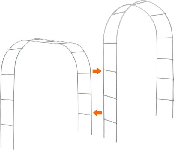 Black Garden Arch Arbors, Trellis for Climbing Plants Outdoor 6-8ft, Two Way Assemble Wedding Decoration Metal Arch Black Garden Arch Arbors, Trellis for Climbing Plants Outdoor 6-8ft, Two Way Assemble Wedding Decoration Metal Arch