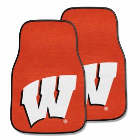 Wisconsin 2-pc Carpeted Car Mats 17"x27" (SKU: 5492)