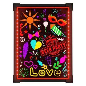 LED Message Sign Board- Erasable Writing Drawing Neon Sign with 8 Colorful Markers - Perfect for Children;  Back to School;  Home;  Office;  Rest (size: 3224)