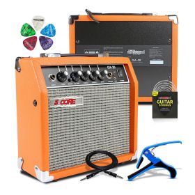 5 Core Guitar Amp 20W Electric Bass Acoustic Portable Amplifier Practice Amplificador (size: 20W Orange)