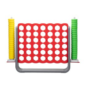Giant 4 In a Row Game Set, Outdoor and Indoor Game for Adults and Kids, Intelligent Toy,Red and Gray (Color: as Pic)