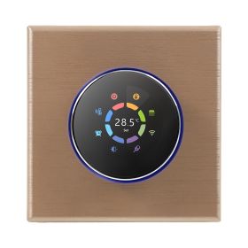 WiFi Smart Thermostat Temperature Controller Weekly Programmable Button Control Mobile APP Voice Control for Electric Floor Heating 16A (Option: Champagne-Electric Floor Heating)