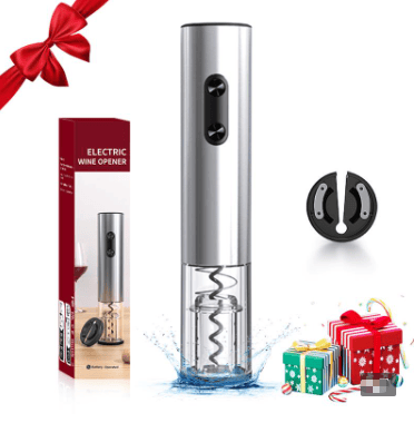 Happy New Year  Electric Wine Opener,Automatic Electric Wine Bottle Corkscrew Openerwith Foil Cutter, Battery Powered -Stainless Steel -portable